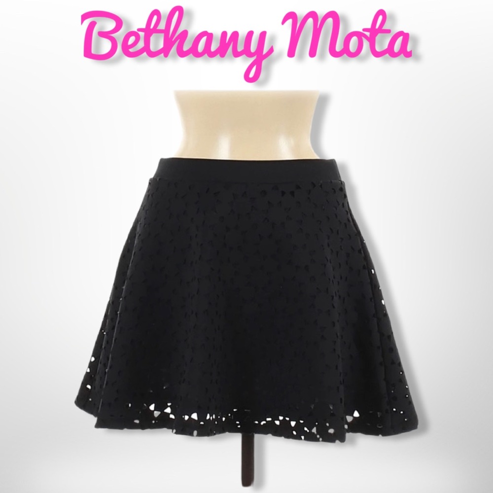 Black Fit & Flare with Eylet Cuts Skirt by Bethany Mota Skirt